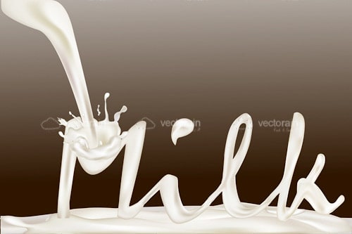 White Milk Text Logo on a Brown Background